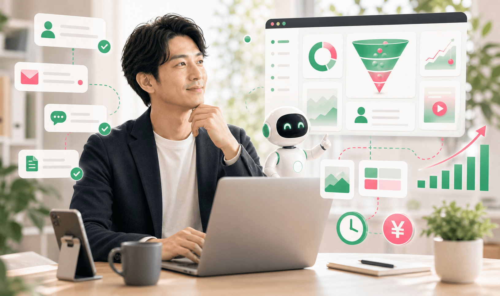 AIで業務を整理する小規模会社の社長