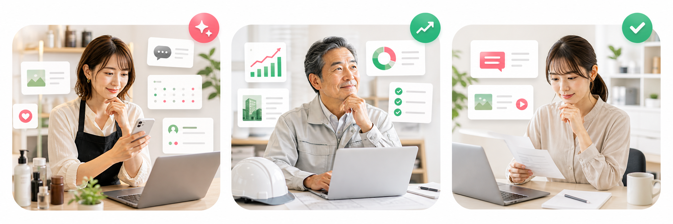 AI無料相談から無料面談へ進む相談者のイメージ